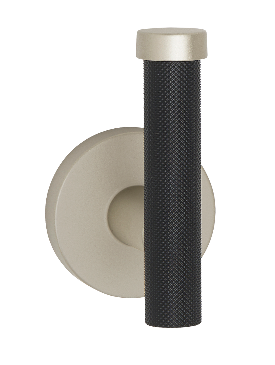 Alno A9481-MN/MB: Vita Bella Wall Hook with Knurled Bar - Matte Nickel/Matte Black