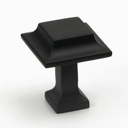 Alno A950-1-MB: 1" Millennium Square Cabinet Knob - Matte Black