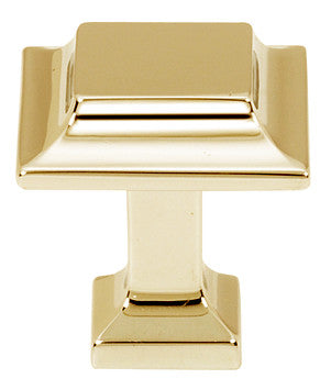 Alno A950-1-PB/NL: 1" Millennium Cabinet Knob - Unlacquered Brass