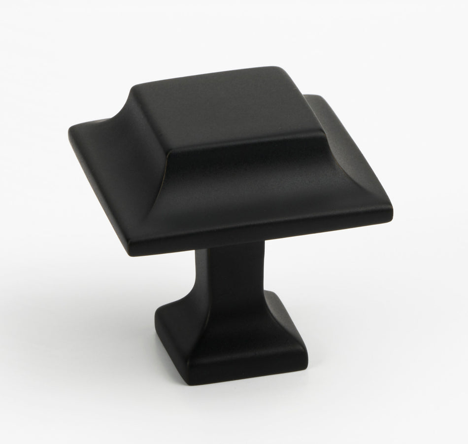 Alno A950-14-MB: 1-1/4" Millennium Square Cabinet Knob - Matte Black