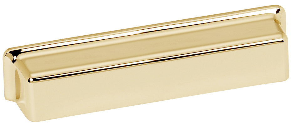 Alno A952-PB/NL: 5" cc Millennium Cup Cabinet Pull - Unlacquered Brass