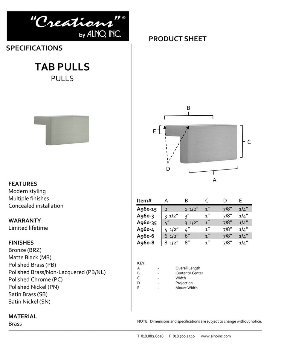 Specificaton Sheet