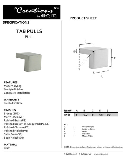 Specificaton Sheet