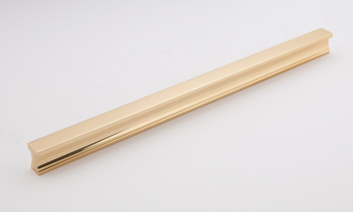 Alno A965-12-PB/NL: 12" cc Linear Cabinet Pull - Unlacquered Brass