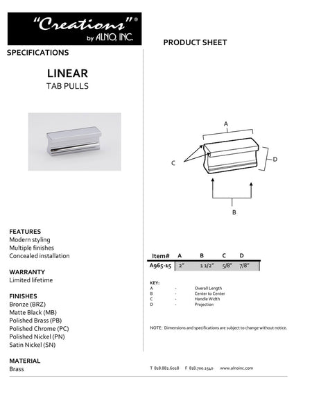 Specificaton Sheet