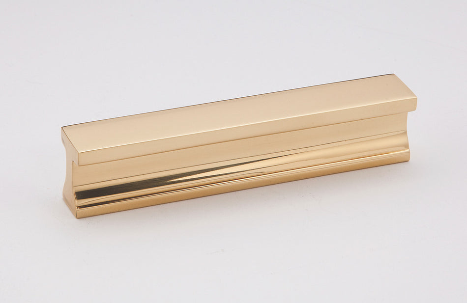 Alno A965-35-PB/NL: 3-1/2" cc Linear Cabinet Pull - Unlacquered Brass