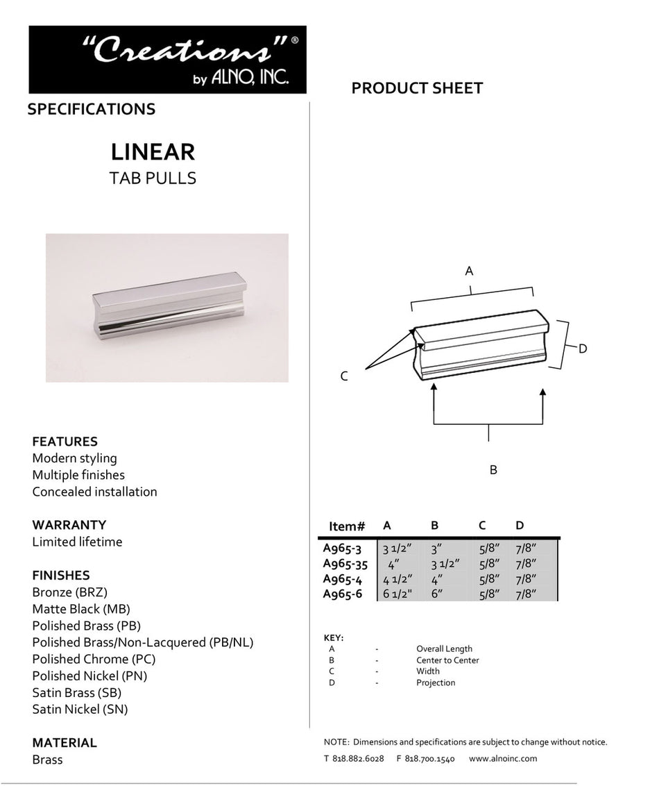 Specificaton Sheet