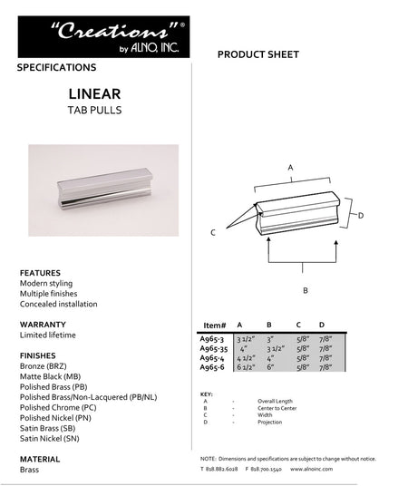 Specificaton Sheet