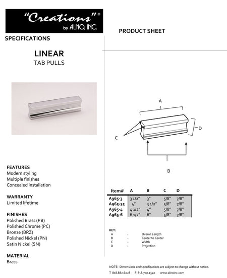 Specificaton Sheet