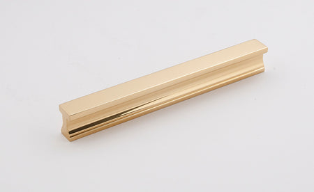 Alno A965-6-PB/NL: 6" cc Linear Cabinet Pull - Unlacquered Brass