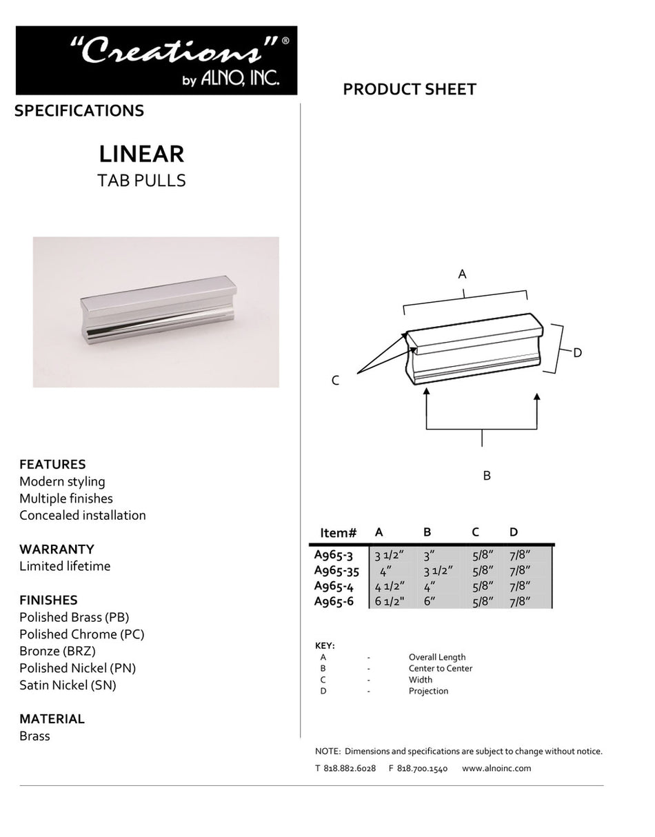 Specificaton Sheet