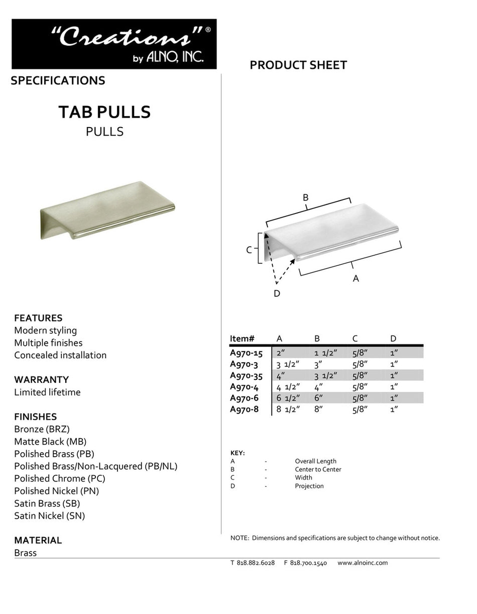 Specificaton Sheet