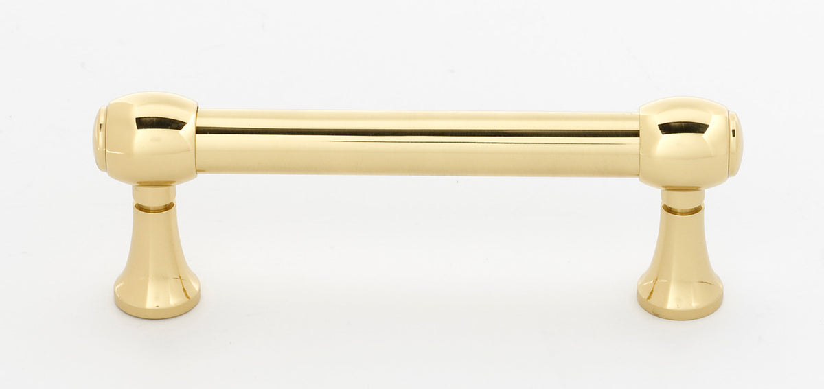 Alno A980-3-PB/NL: 3" cc Royale Cabinet Pull - Unlacquered Brass
