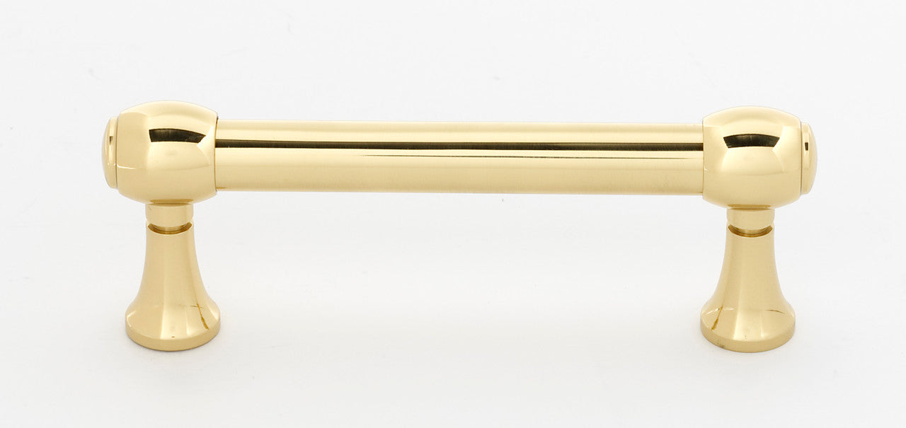 Alno A980-3-PB/NL: 3" cc Royale Cabinet Pull - Unlacquered Brass