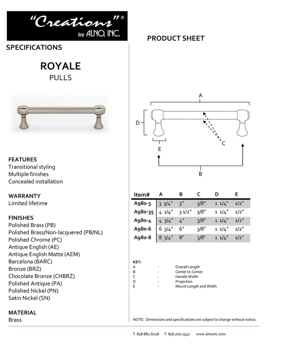 Specificaton Sheet