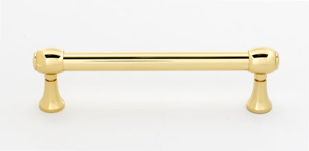 Alno A980-4-PB/NL: 4" cc Royale Cabinet Pull - Unlacquered Brass