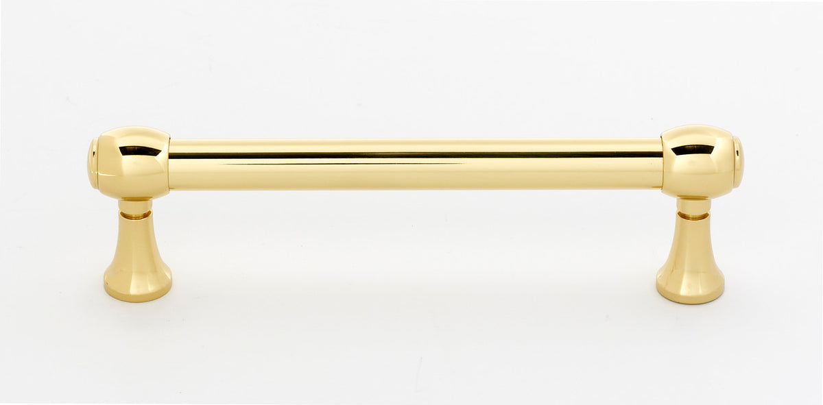 Alno A980-4-PB/NL: 4" cc Royale Cabinet Pull - Unlacquered Brass