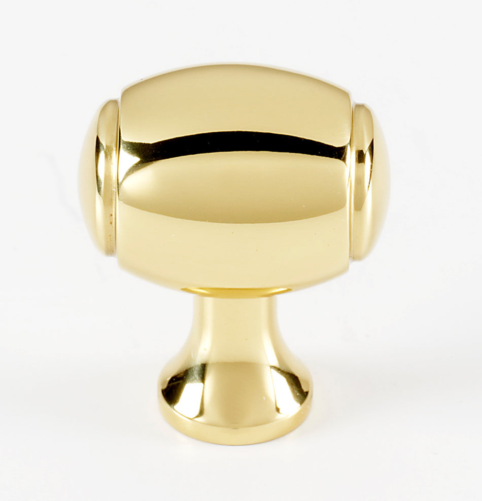 Alno A981-1-PB/NL: 1" Royale Cabinet Knob - Unlacquered Brass