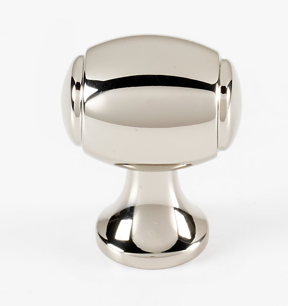 Alno A981-1-PN: 1" Royale Barrel Cabinet Knob - Polished Nickel