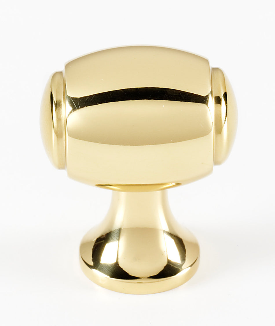 Alno A981-18-PB/NL: 1-1/8" Royale Cabinet Knob - Unlacquered Brass