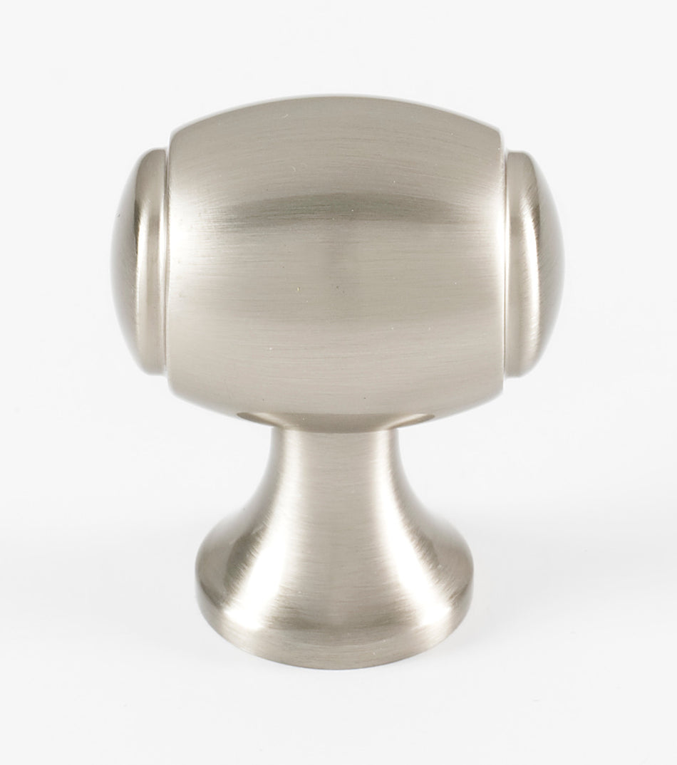 Alno A981-18-SN: 1-1/8" Royale Barrel Cabinet Knob - Satin Nickel