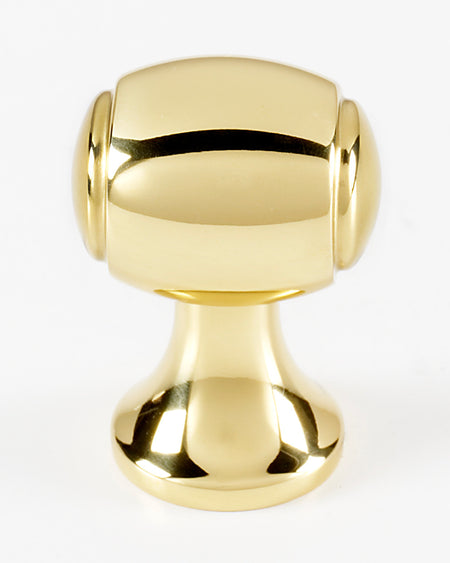 Alno A981-34-PB: 3/4" Royale Barrel Cabinet Knob - Polished Brass