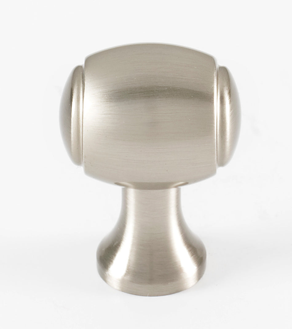Alno A981-34-SN: 3/4" Royale Barrel Cabinet Knob - Satin Nickel