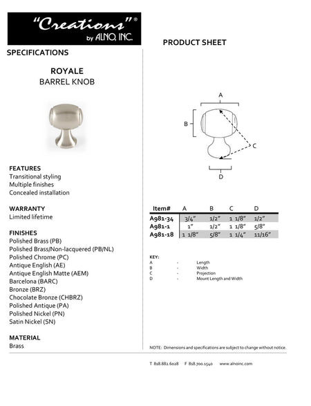 Specificaton Sheet