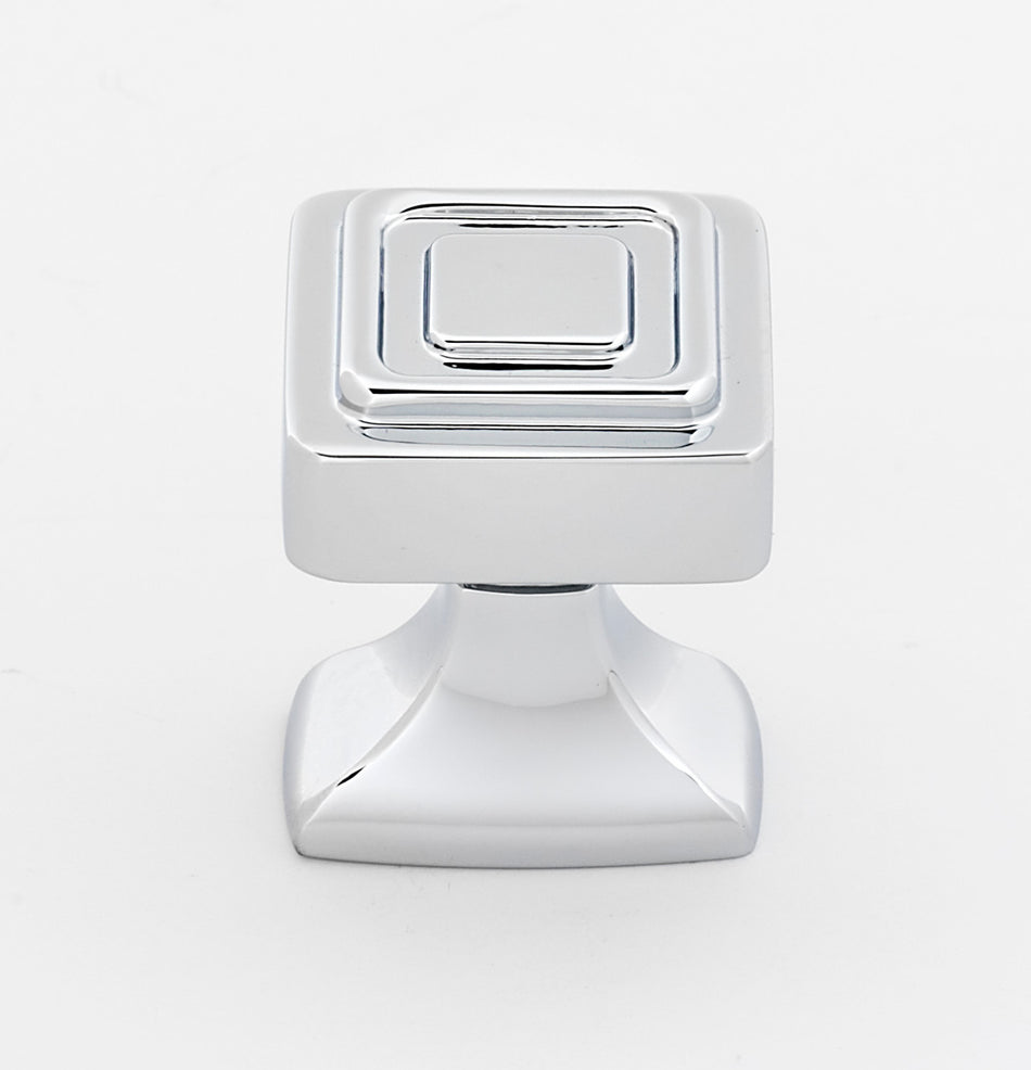Alno A985-1-PC: 1" Cube Cabinet Knob - Polished Chrome