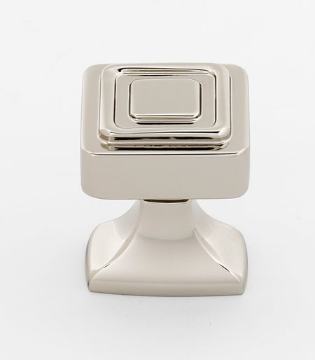 Alno A985-1-PN: 1" Cube Cabinet Knob - Polished Nickel