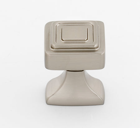 Alno A985-1-SN: 1" Cube Cabinet Knob - Satin Nickel