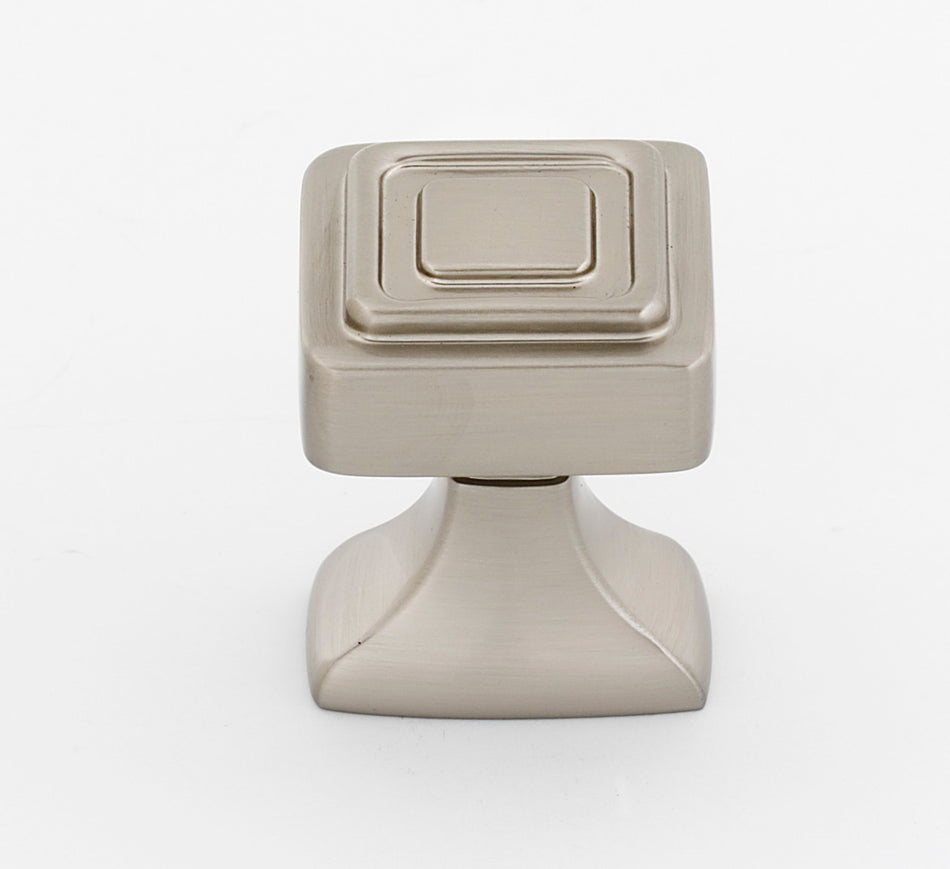 Alno A985-1-SN: 1" Cube Cabinet Knob - Satin Nickel