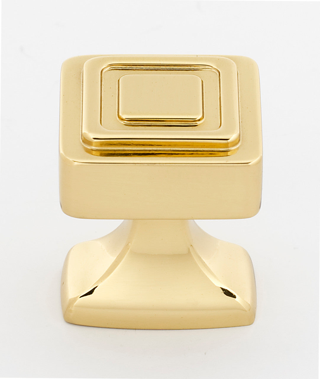 Alno A985-14-PB/NL: 1-1/4" Cube Cabinet Knob - Unlacquered Brass