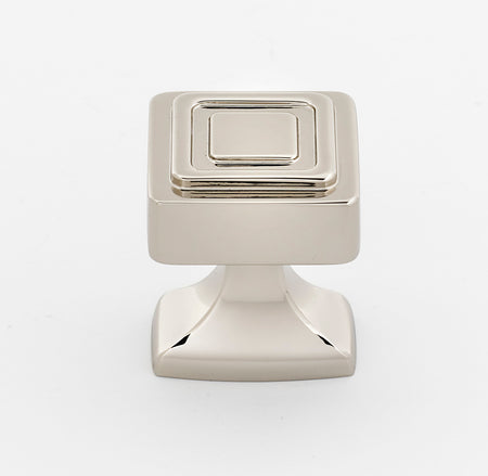 Alno A985-14-PN: 1-1/4" Cube Cabinet Knob - Polished Nickel
