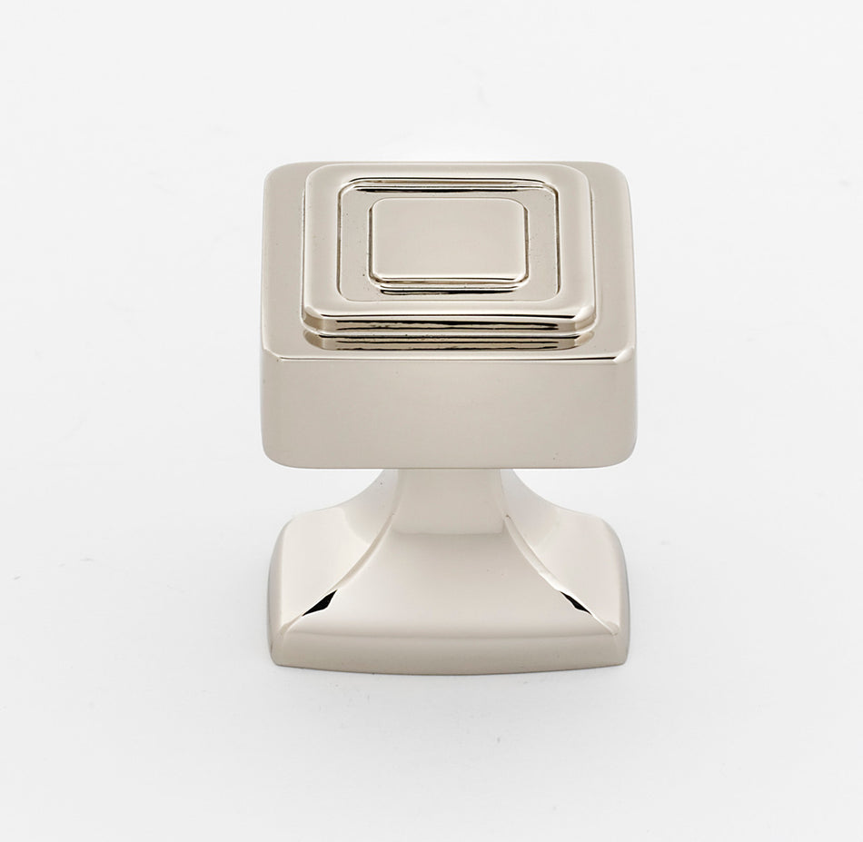Alno A985-14-PN: 1-1/4" Cube Cabinet Knob - Polished Nickel