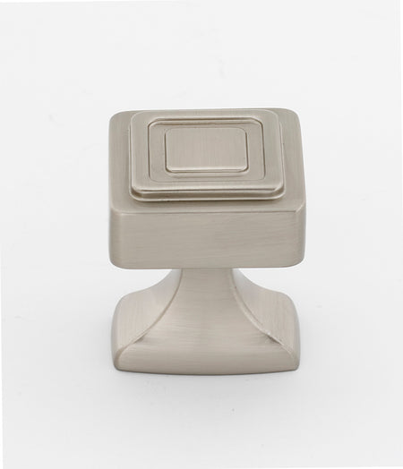 Alno A985-14-SN: 1-1/4" Cube Cabinet Knob - Satin Nickel