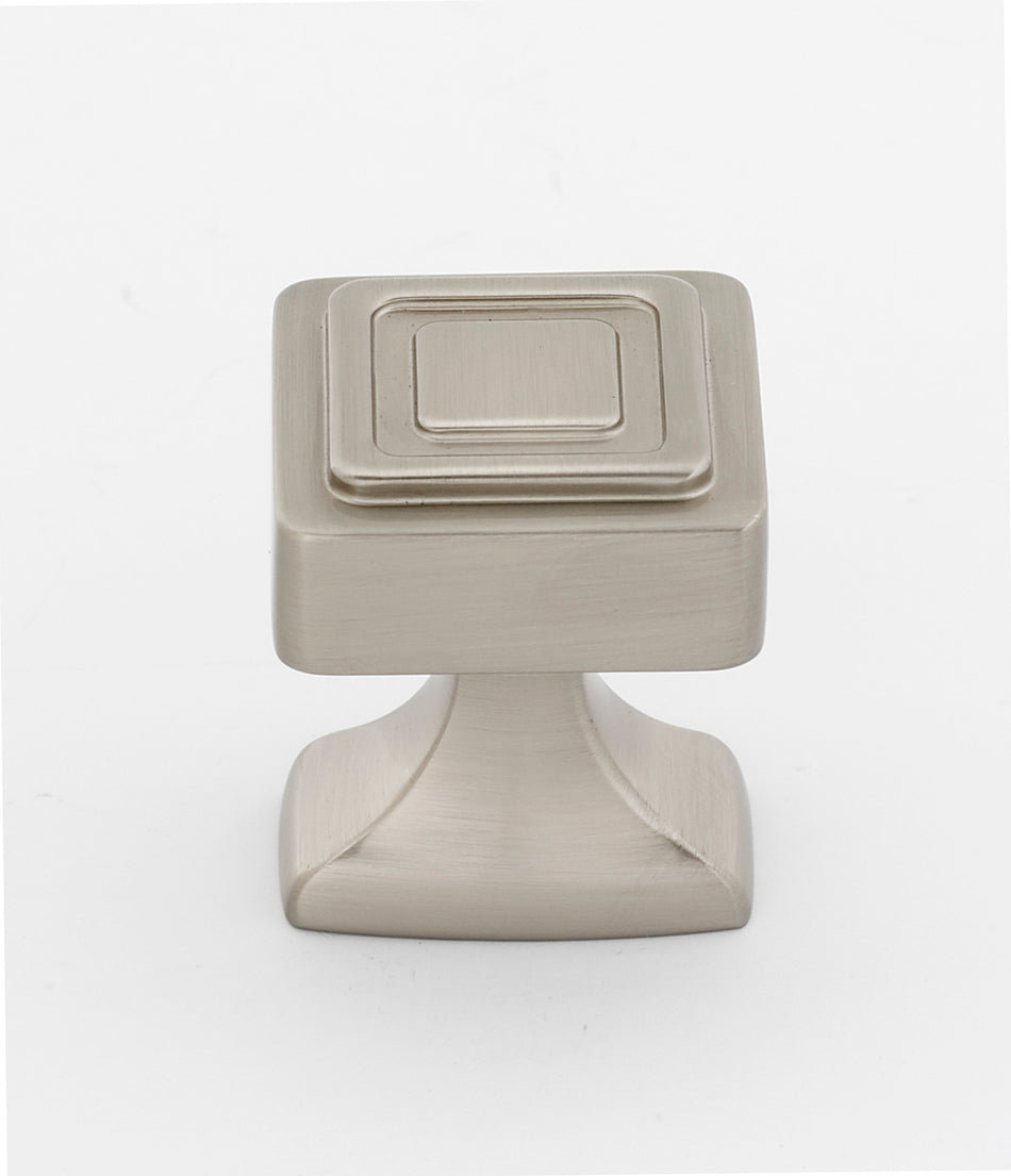 Alno A985-14-SN: 1-1/4" Cube Cabinet Knob - Satin Nickel