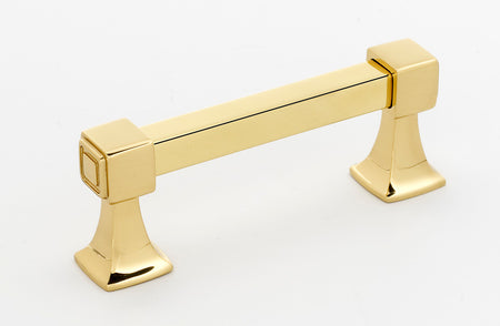 Alno A985-3-PB/NL: 3" cc Cube Cabinet Pull - Unlacquered Brass