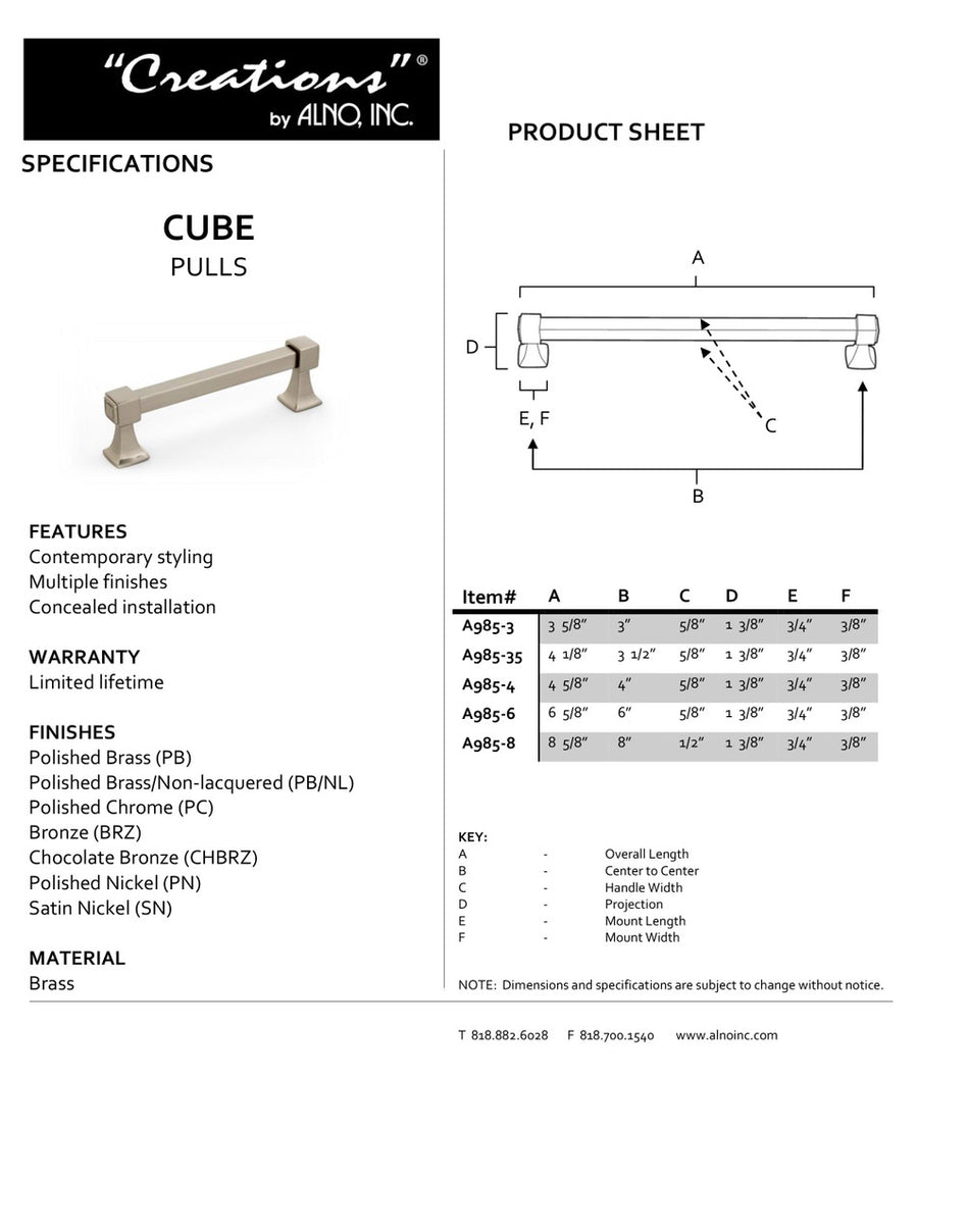 Specificaton Sheet