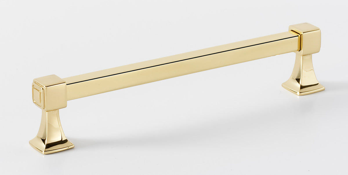 Alno A985-6-PB: 6" cc Cube Cabinet Pull - Polished Brass