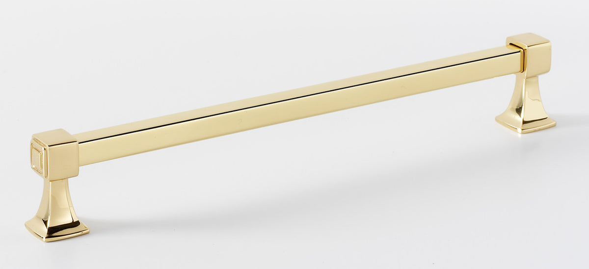 Alno A985-8-PB/NL: 8" cc Cube Cabinet Pull - Unlacquered Brass