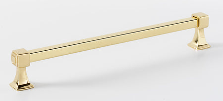 Alno A985-8-PB/NL: 8" cc Cube Cabinet Pull - Unlacquered Brass