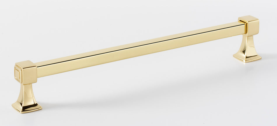Alno A985-8-PB/NL: 8" cc Cube Cabinet Pull - Unlacquered Brass