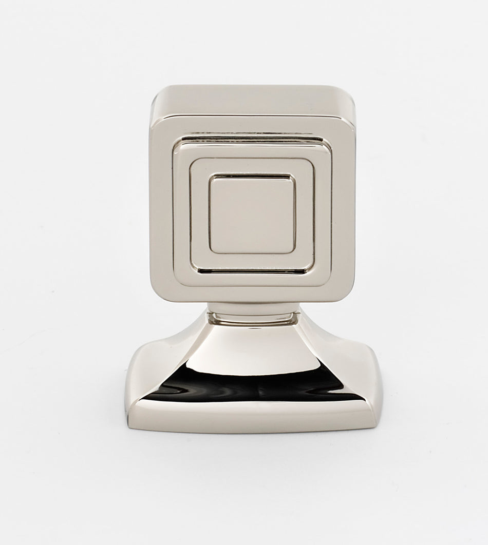 Alno A986-1-PN: 1" Cube Cabinet Knob - Polished Nickel