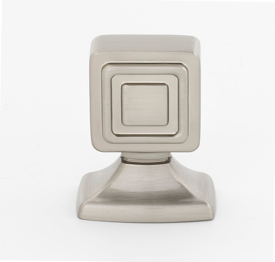 Alno A986-1-SN: 1" Cube Cabinet Knob - Satin Nickel