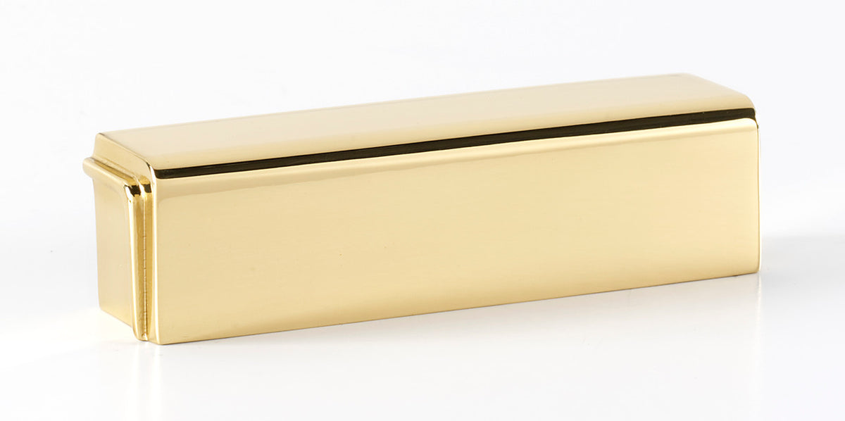 Alno A986-3-PB/NL: 3" cc Cube Cup Cabinet Pull - Unlacquered Brass