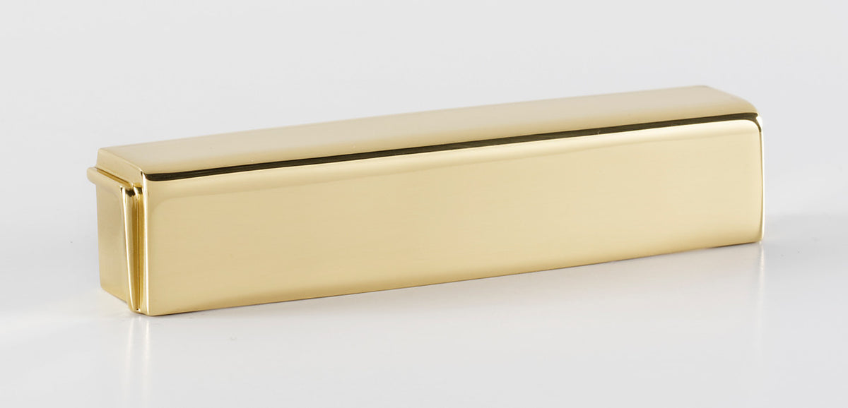Alno A986-4-PB/NL: 4" cc Cube Cup Cabinet Pull - Unlacquered Brass