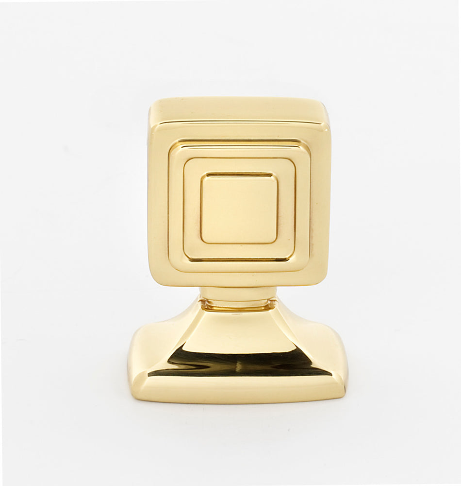 Alno A986-78-PB: 7/8" Cube Cabinet Knob - Polished Brass