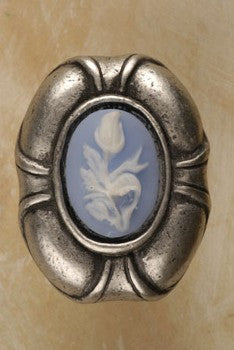Anne At Home 2010: Phillipe Cabinet Knob - Large w/Blue Cameo Insert