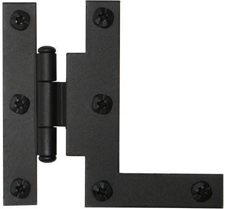 Acorn AH4BQ: 3" HL Cabinet Hinge w/3/8" Offset (pair) - Black Smooth Iron